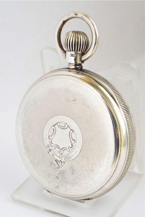 fig 1. Antique silver Waltham Bond Street pocket watch.