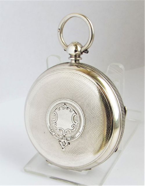 fig 1. Antique 1884 English silver pocket watch Jolly Mansfield