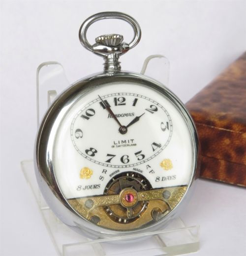 fig 1. 1920s Hebdomas pocket watch from Limit of Switzerland