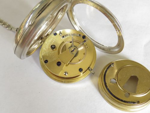 fig 1. Antique Rotherhams silver pocket watch and chain