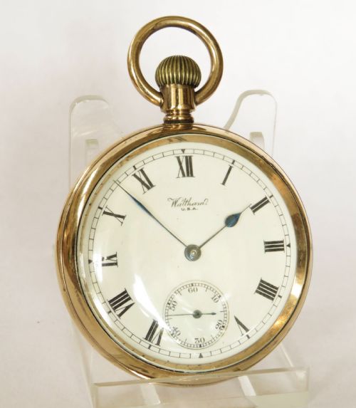 fig 1. Antique Waltham railroad grade pocket watch