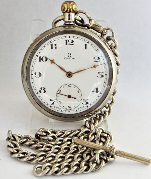 1930s Omega Pocket Watch and Chain.