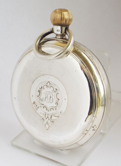 fig 1. Large antique silver Rotherhams pocket watch, 1914.