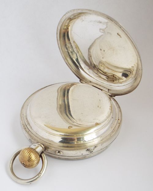 fig 2. Large antique silver Rotherhams pocket watch, 1914.