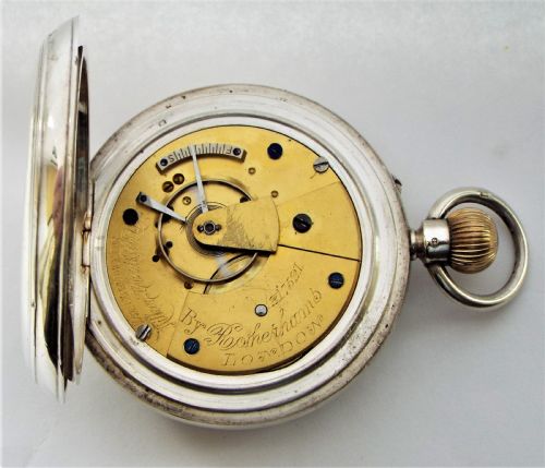 fig 3. Large antique silver Rotherhams pocket watch, 1914.