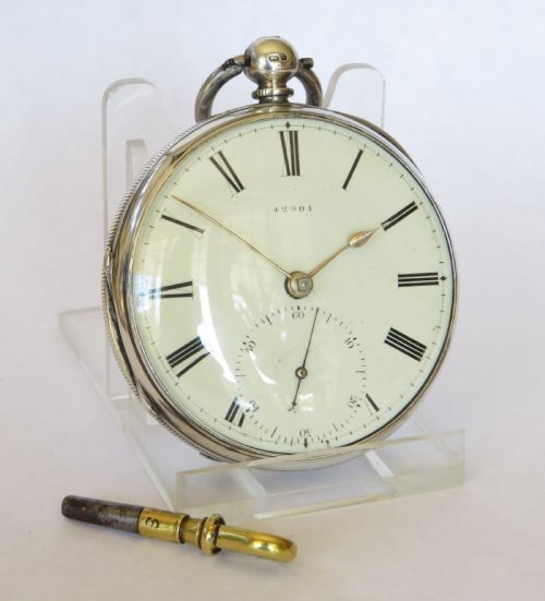 fig 1. Antique McFerran silver fusee pocket watch, 1875