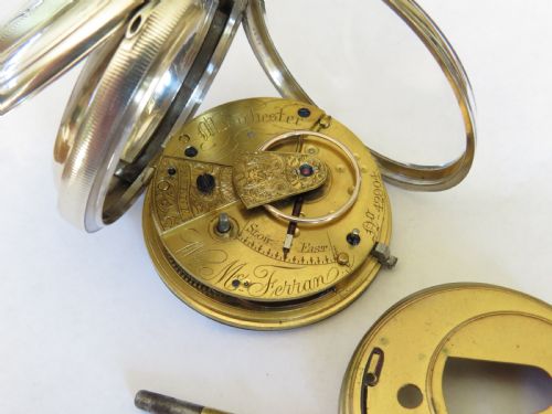 fig 2. Antique McFerran silver fusee pocket watch, 1875