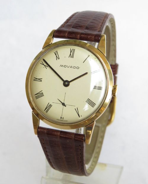 Gents 9ct Gold Movado Wrist Watch, 1959