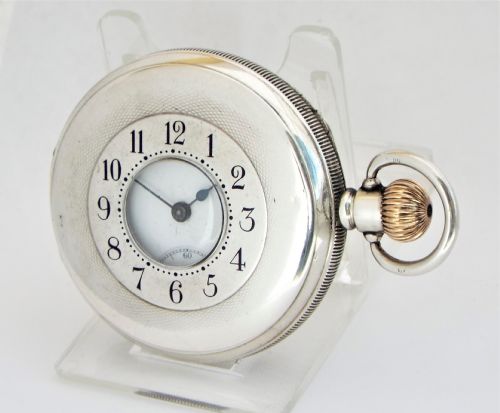 Antique 1912 Silver Half Hunter Pocket Watch.