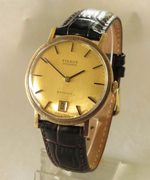 Gents 9ct Gold Tissot Visodate Stylist Watch, 1969