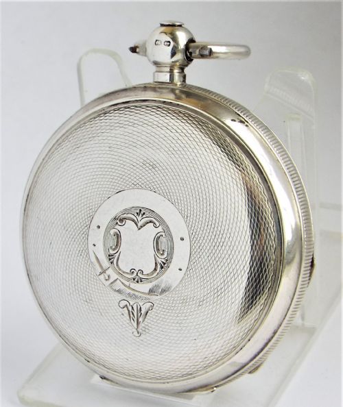 fig 1. Antique William Ehrhardt silver hunter pocket watch.