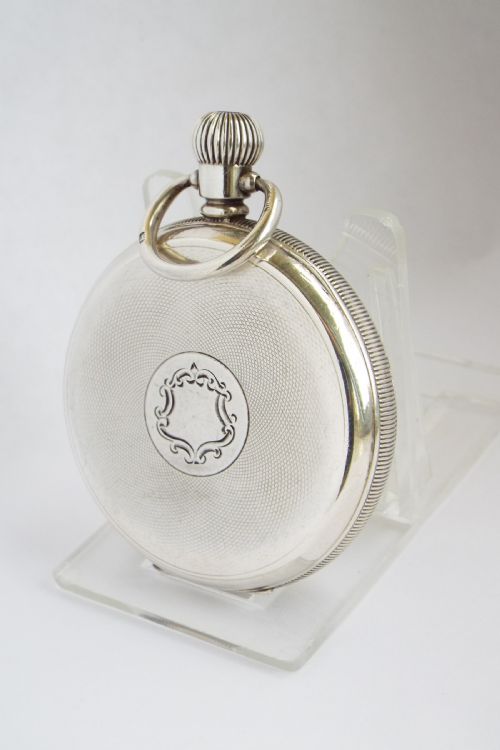 fig 1. Antique 1918 silver Pilot pocket watch.