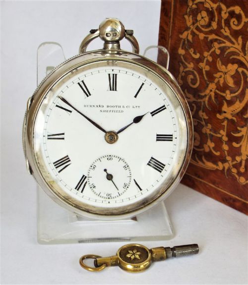 Antique Silver Lancashire Watch Co Pocket Watch Retailed by Burnand Booth Sheffield