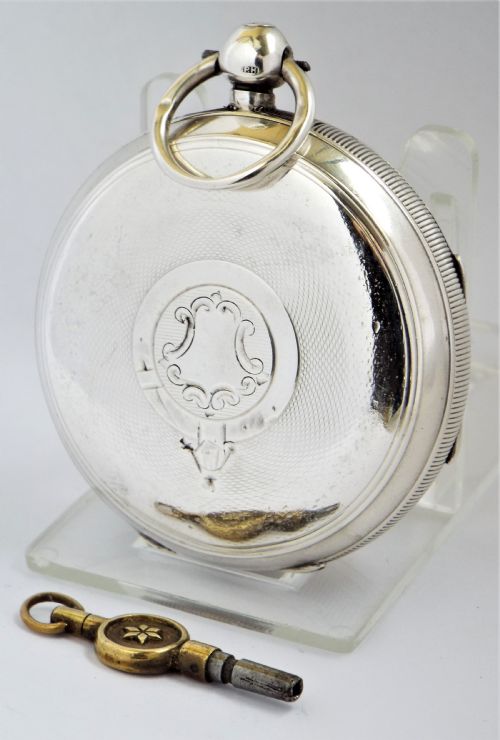 fig 1. Antique silver Lancashire Watch Co pocket watch retailed by Burnand Booth Sheffield