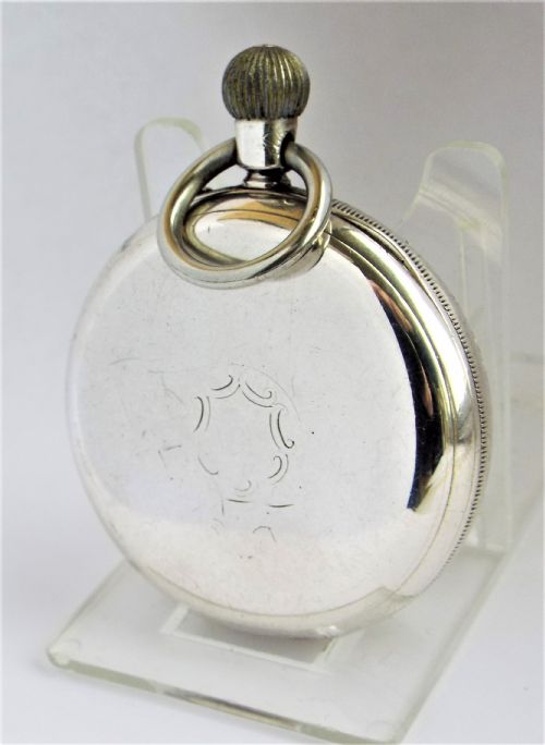 fig 1. Antique 1884 English silver pocket watch.