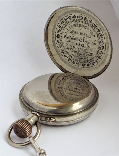 fig 3. Antique Goliath pocket watch and chain, circa 1910s.