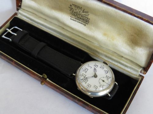 fig 2. Antique silver trench watch, c1917