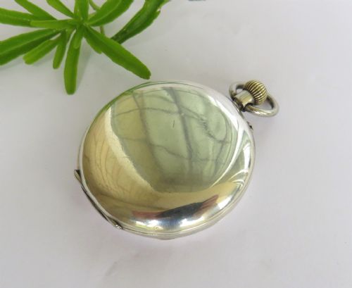 fig 1. Antique silver full hunter pocket watch, Dewsbury