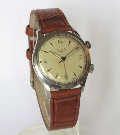 fig 1. Gents 1950s Doxa cricket alarm watch