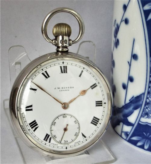 Silver Cyma Pocket Watch for J W Benson.