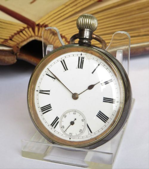 An Antique Gun Metal Omega Pocket Watch.