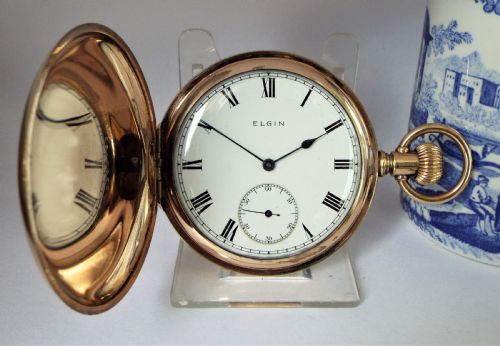 Antique 1915 Elgin Full Hunter Pocket Watch.
