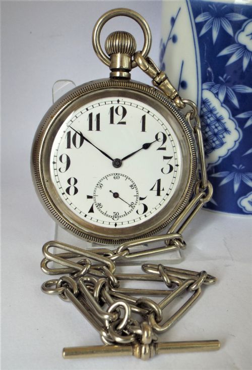 1920s Swiss Pocket Watch and Chain.