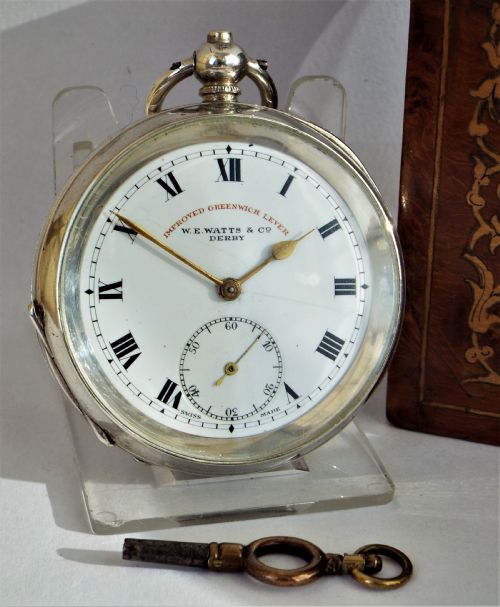 1920s Greenwich Lever Silver Pocket Watch, Watts Derby.