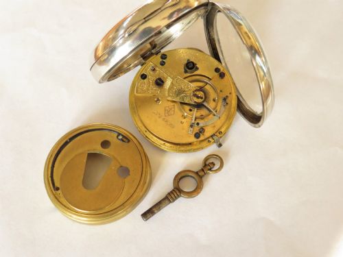 fig 1. Antique silver H Samuel pocket watch and chain
