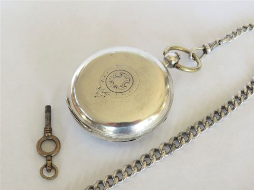 fig 2. Antique silver H Samuel pocket watch and chain