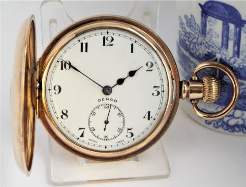 fig 1. A 1930s Denco half hunter pocket watch.