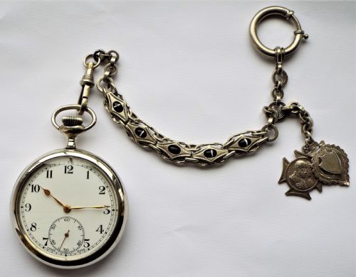 fig 1. Antique Revue pocket watch & chain.