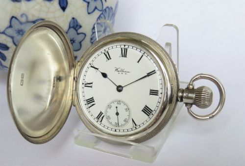 1922 Silver Waltham Full Hunter Pocket Watch