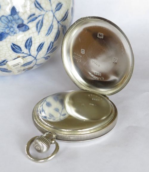 fig 1. 1922 silver Waltham full hunter pocket watch