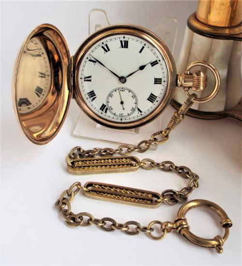 1920s Full Hunter Pocket Watch and Chain.