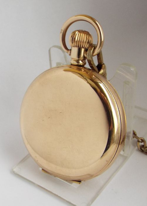 fig 1. 1920s full hunter pocket watch and chain.