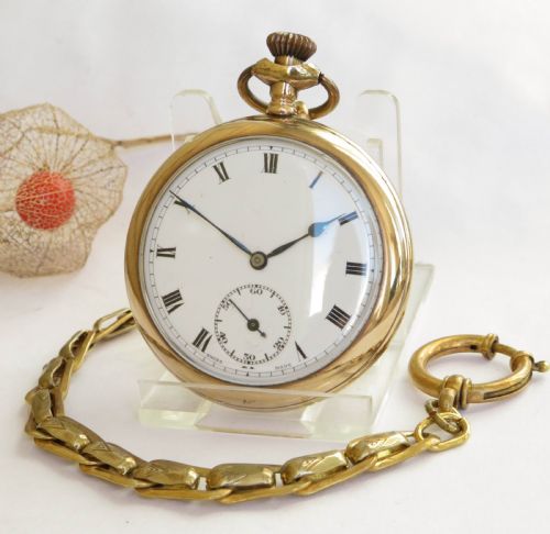 Antique Henry Sandoz Admiral Pocket Watch and Chain