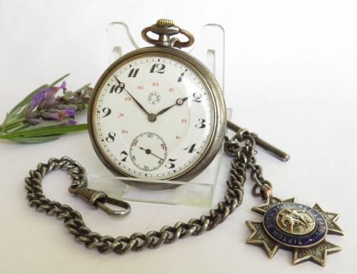 1920s Dollar Gun Metal Pocket Watch from Edouard Kummer