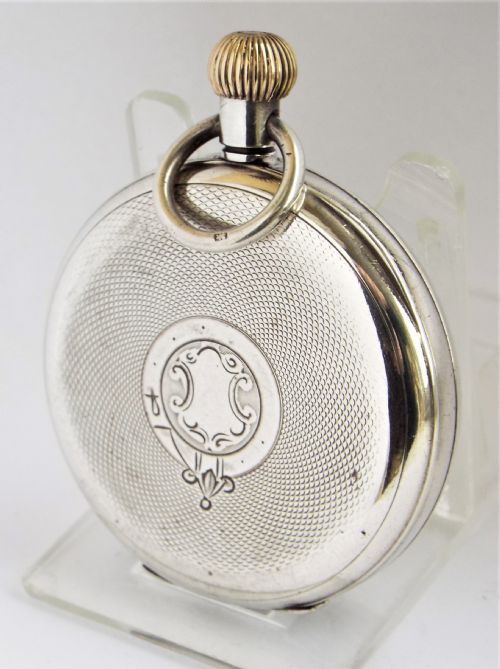 fig 1. Antique 1919 Nidor silver pocket watch.