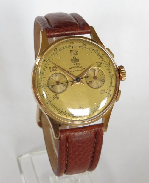 fig 1. Gents 1950s Sada chronograph wrist watch