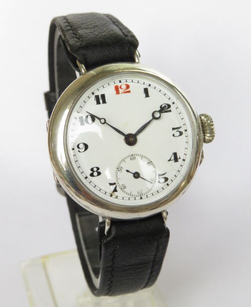 fig 1. Gents WW1 silver trench watch