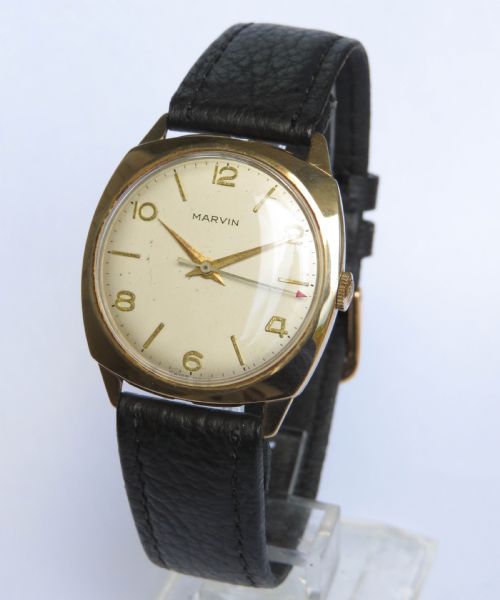 fig 1. Gents 1950s 9ct gold Marvin wrist watch