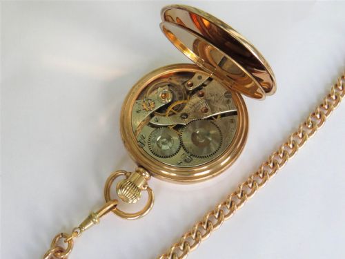 fig 2. Antique Waltham Bartlett pocket watch and chain