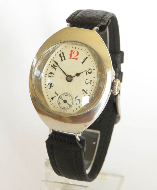 Unusual Gents Art Deco Silver Election Wrist Watch