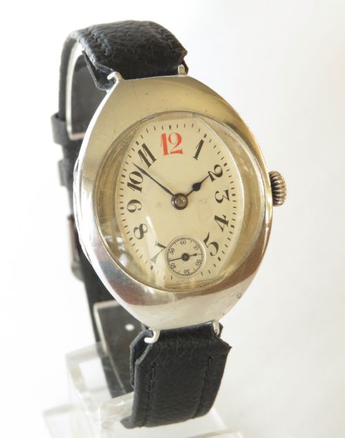 fig 1. Unusual gents Art Deco silver Election wrist watch
