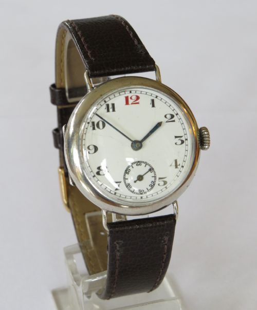 fig 1. Gents 1927 silver wrist watch