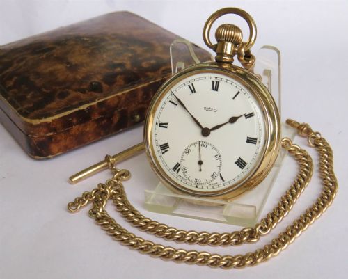 1930s Rotary Pocket Watch and Double Albert
