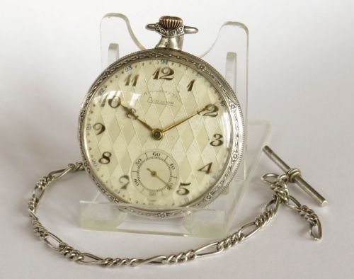 1930s Silver Orator Pocket Watch and Chain