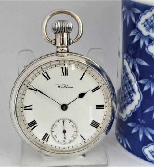 Antique Silver Waltham Pocket Watch, 1915.