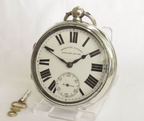 Large Antique Silver Lancashire Watch Co Pocket Watch